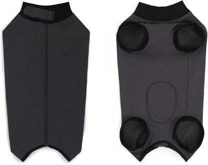 Dog Recovery Suit After Surgery, Abdominal Wound Protection Onesie, Anti-Licking Substitute for E-Collar & Cone, Relieves Anxiety, Easy to Put On, Suitable for Male & Female Dogs (Black, Medium)