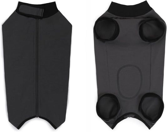 Dog Recovery Suit After Surgery, Abdominal Wound Protection Onesie, Anti-Licking Substitute for E-Collar & Cone, Relieves Anxiety, Easy to Put On, Suitable for Male & Female Dogs (Black, Medium)