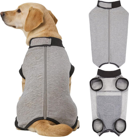 Dog Recovery Suit After Surgery, Abdominal Wound Protection Onesie, Anti-Licking Substitute for E-Collar & Cone, Relieves Anxiety, Easy to Put On, Suitable for Male & Female Dogs (Black, Medium)