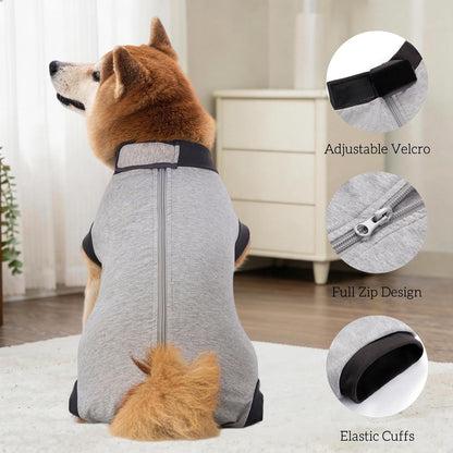 Dog Recovery Suit After Surgery, Abdominal Wound Protection Onesie, Anti-Licking Substitute for E-Collar & Cone, Relieves Anxiety, Easy to Put On, Suitable for Male & Female Dogs (Black, Medium)