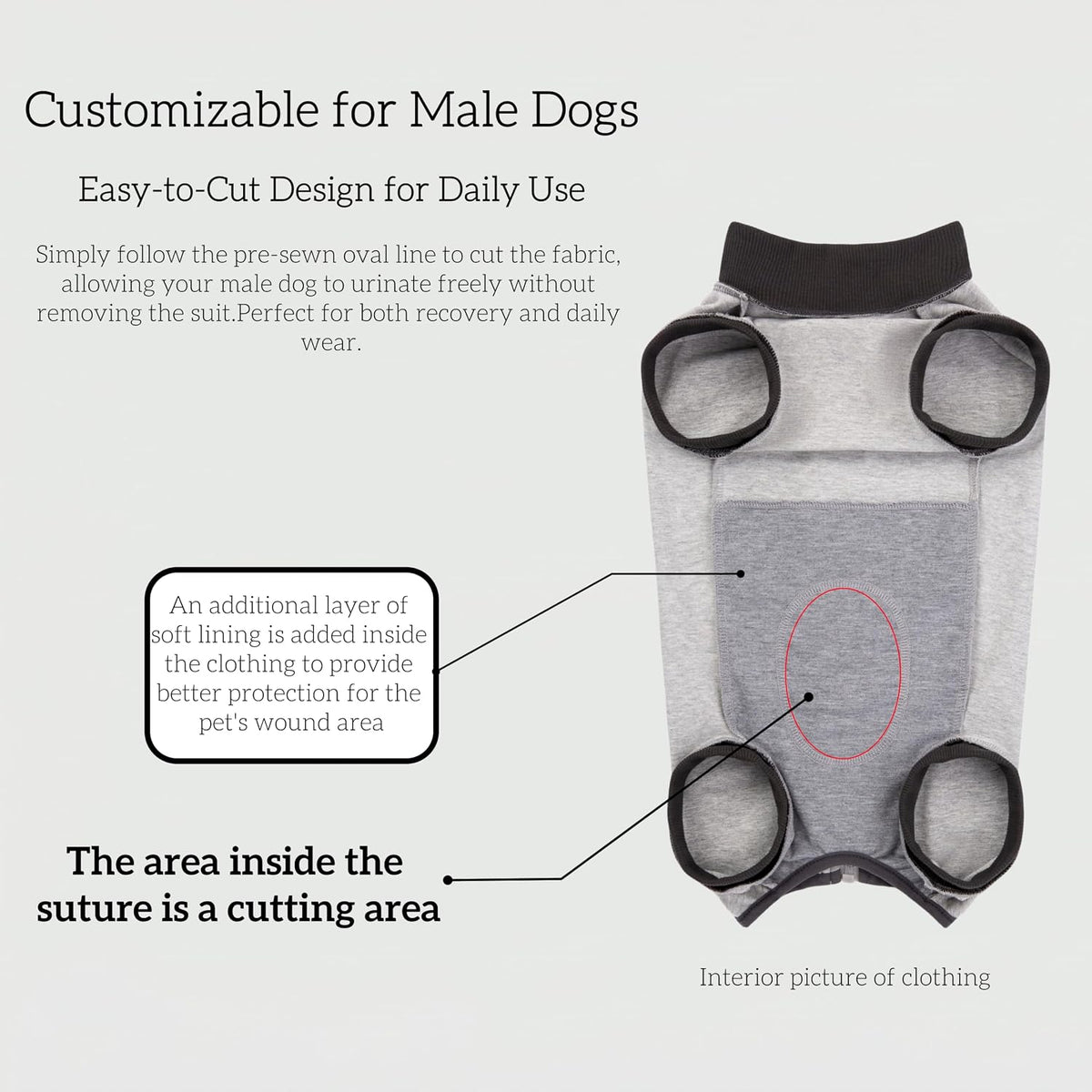 Dog Recovery Suit After Surgery, Abdominal Wound Protection Onesie, Anti-Licking Substitute for E-Collar & Cone, Relieves Anxiety, Easy to Put On, Suitable for Male & Female Dogs (Black, Medium)