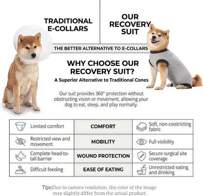 Dog Recovery Suit After Surgery, Abdominal Wound Protection Onesie, Anti-Licking Substitute for E-Collar & Cone, Relieves Anxiety, Easy to Put On, Suitable for Male & Female Dogs (Black, Medium)