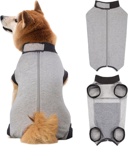 Dog Recovery Suit After Surgery, Abdominal Wound Protection Onesie, Anti-Licking Substitute for E-Collar & Cone, Relieves Anxiety, Easy to Put On, Suitable for Male & Female Dogs (Black, Medium)