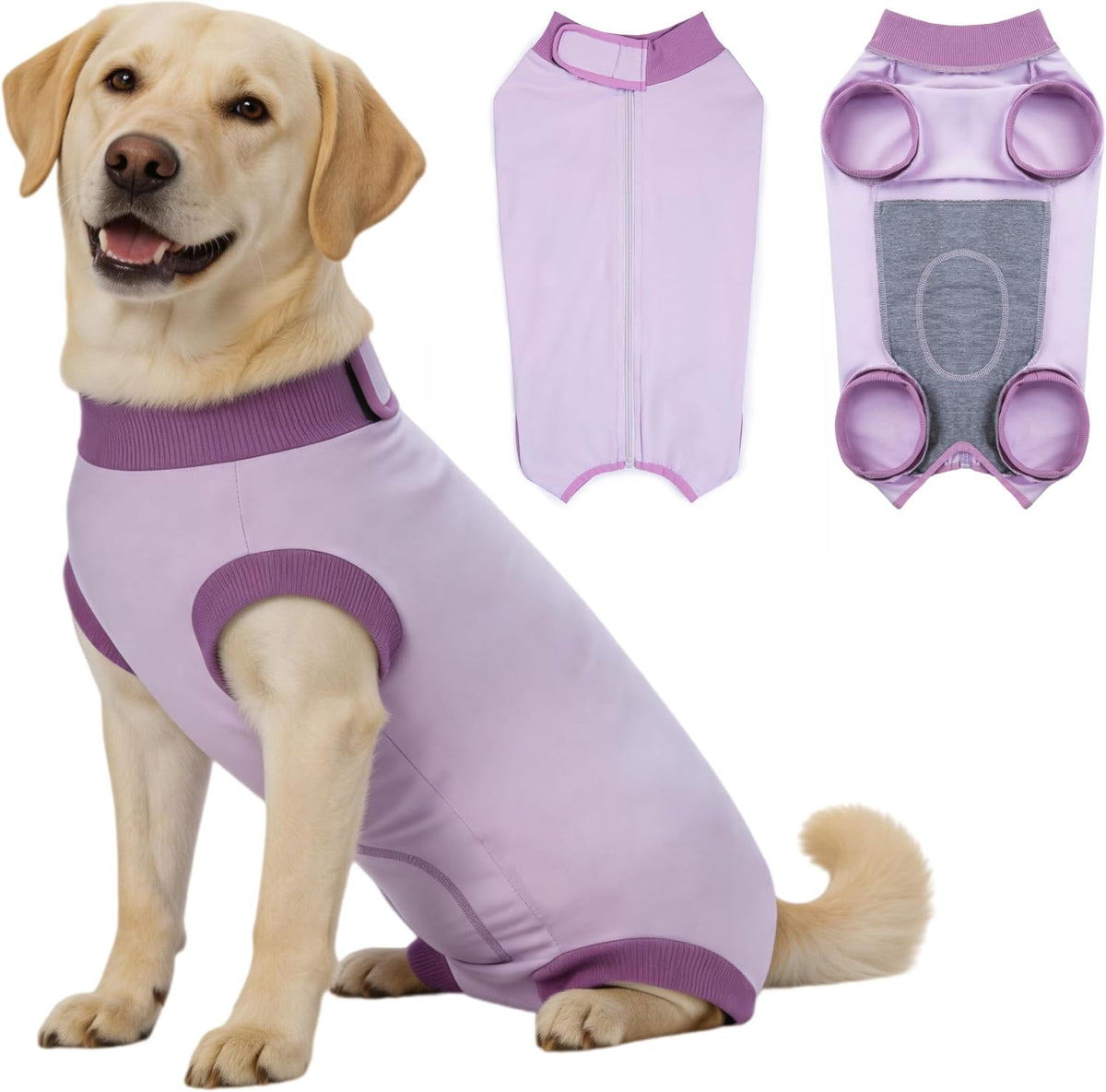 Dog Recovery Suit After Surgery, Abdominal Wound Protection Onesie, Anti-Licking Substitute for E-Collar & Cone, Relieves Anxiety, Easy to Put On, Suitable for Male & Female Dogs (Black, Medium)