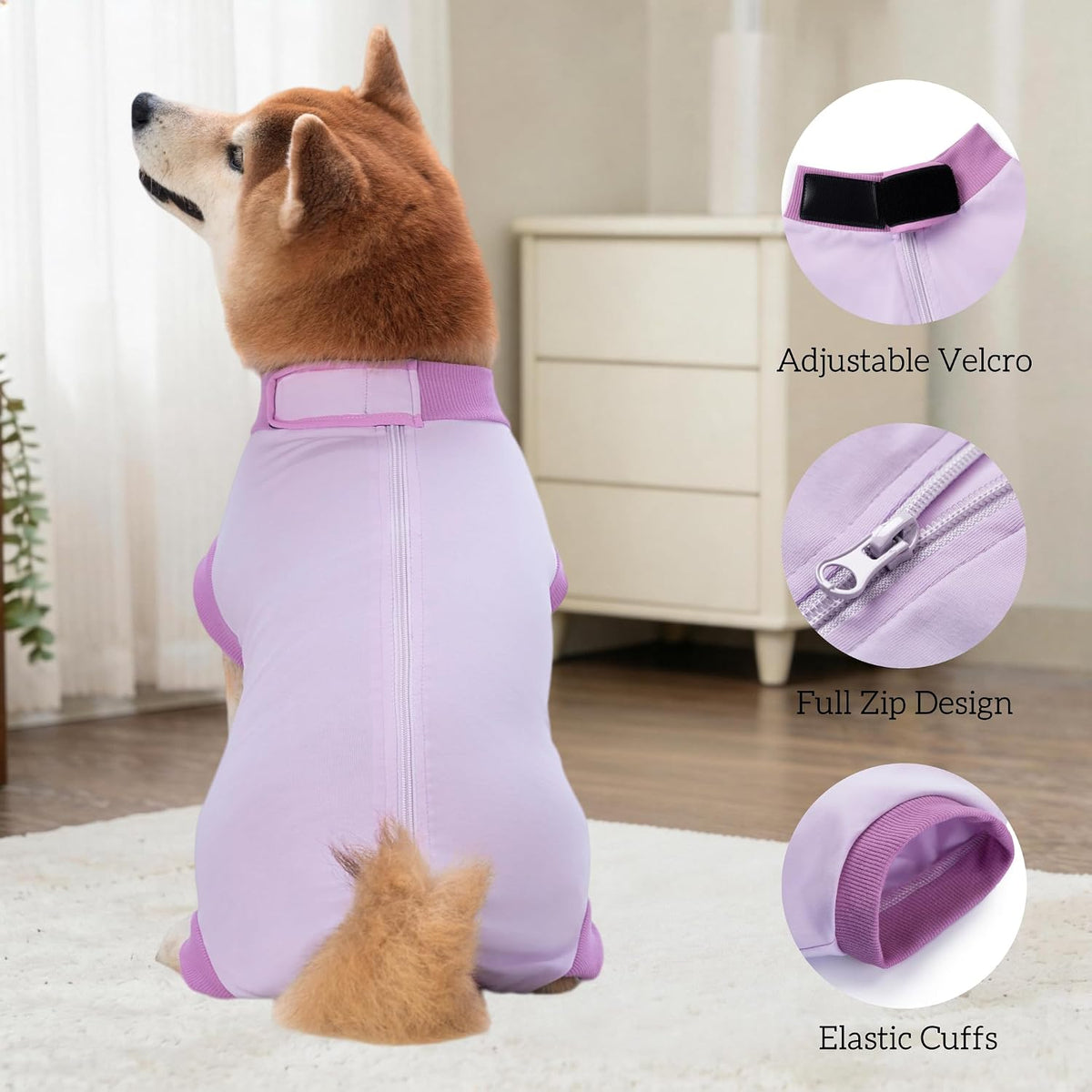 Dog Recovery Suit After Surgery, Abdominal Wound Protection Onesie, Anti-Licking Substitute for E-Collar & Cone, Relieves Anxiety, Easy to Put On, Suitable for Male & Female Dogs (Black, Medium)