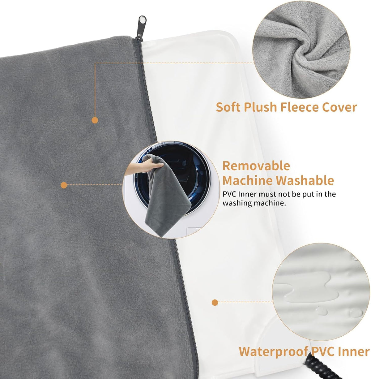 Pet Heating Pad for Cats and Small Dogs,Heated Cat Bed,Auto Temperature Control Waterproof Indoor Electric Pet Heating Pads for Cats with Chew Resistant Cord,16 * 12inch
