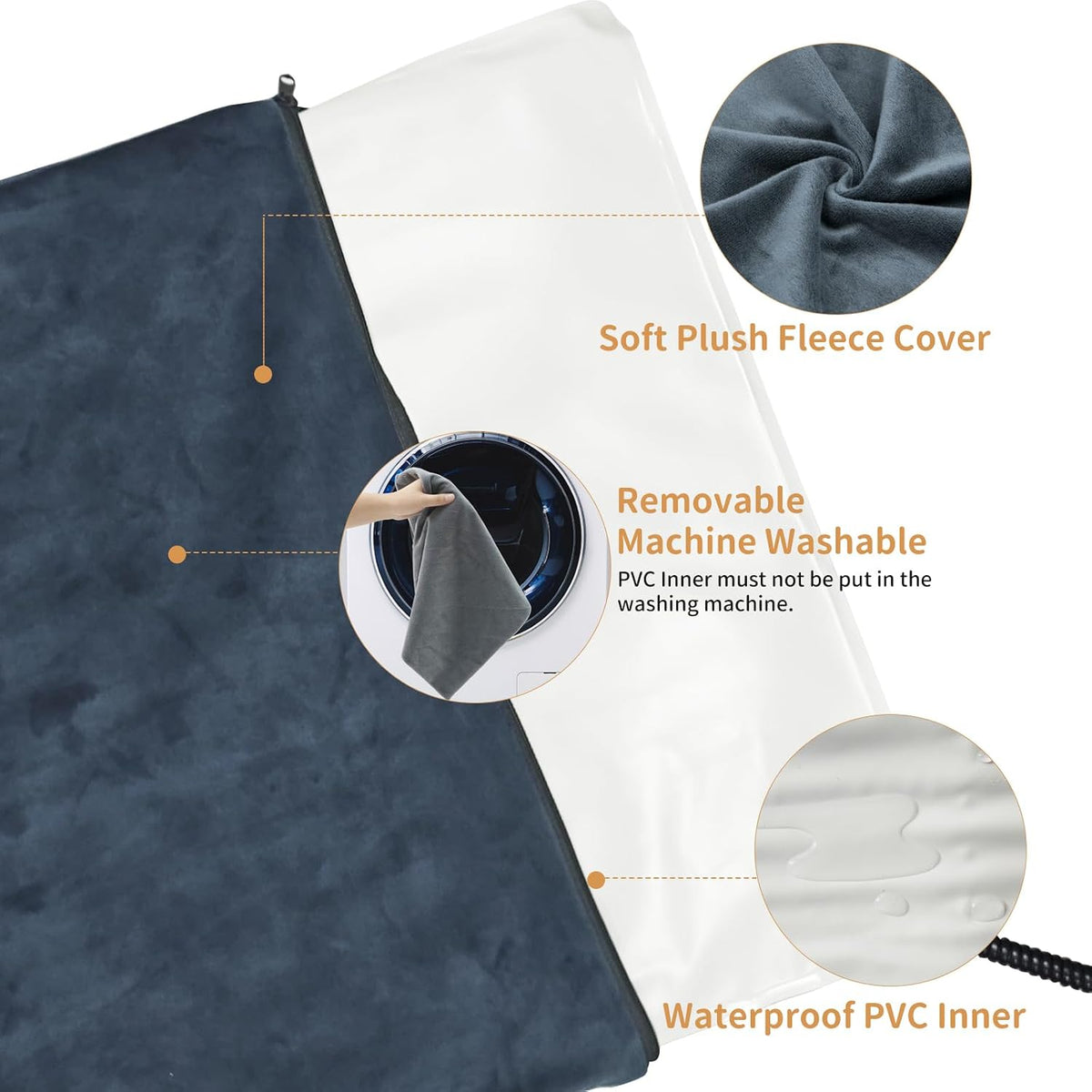 Pet Heating Pad for Cats and Small Dogs,Heated Cat Bed,Auto Temperature Control Waterproof Indoor Electric Pet Heating Pads for Cats with Chew Resistant Cord,16 * 12inch