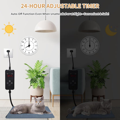 Pet Heating Pad for Cats and Small Dogs,Heated Cat Bed,Auto Temperature Control Waterproof Indoor Electric Pet Heating Pads for Cats with Chew Resistant Cord,16 * 12inch