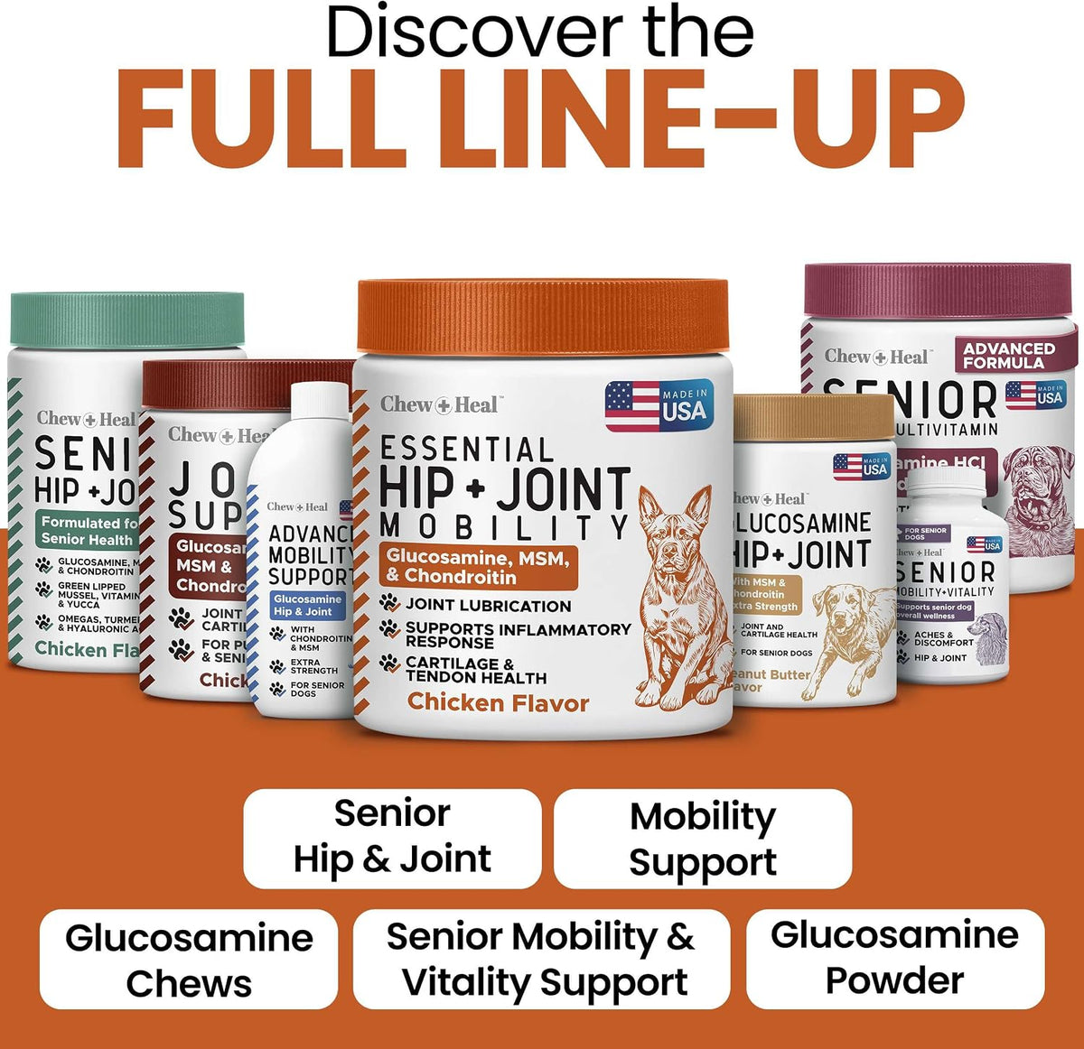 Hip and Joint Supplement For Dogs, 60 Soft Chews, Glucosamine & Chondroitin