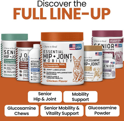 Hip and Joint Supplement For Dogs, 60 Soft Chews, Glucosamine & Chondroitin