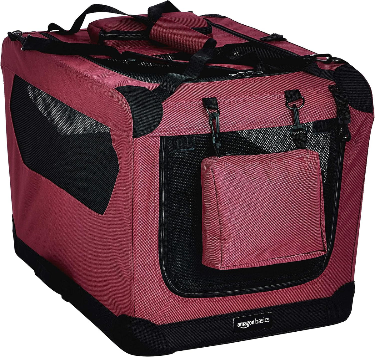 Folding Portable Soft Pet Dog Crate Carrier Kennel, 26 x 18 x 18 inches, Red