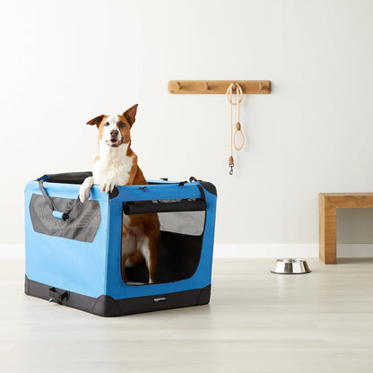 Folding Portable Soft Pet Dog Crate Carrier Kennel, 26 x 18 x 18 inches, Red