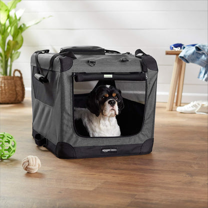 Folding Portable Soft Pet Dog Crate Carrier Kennel, 26 x 18 x 18 inches, Red