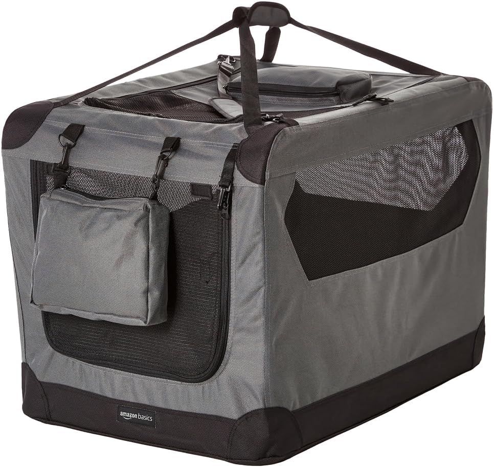 Folding Portable Soft Pet Dog Crate Carrier Kennel, 26 x 18 x 18 inches, Red