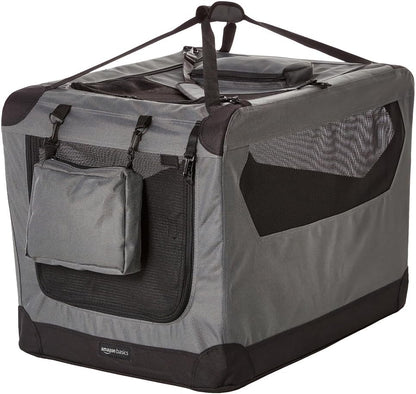 Folding Portable Soft Pet Dog Crate Carrier Kennel, 26 x 18 x 18 inches, Red