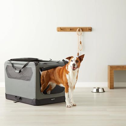 Folding Portable Soft Pet Dog Crate Carrier Kennel, 26 x 18 x 18 inches, Red