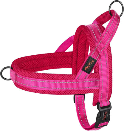 No Pull Dog Harness for Medium Dogs, Breathable Mesh, Hot Pink, M