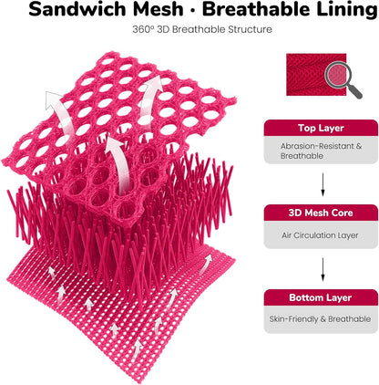 No Pull Dog Harness for Medium Dogs, Breathable Mesh, Hot Pink, M
