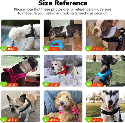 No Pull Dog Harness for Medium Dogs, Breathable Mesh, Hot Pink, M