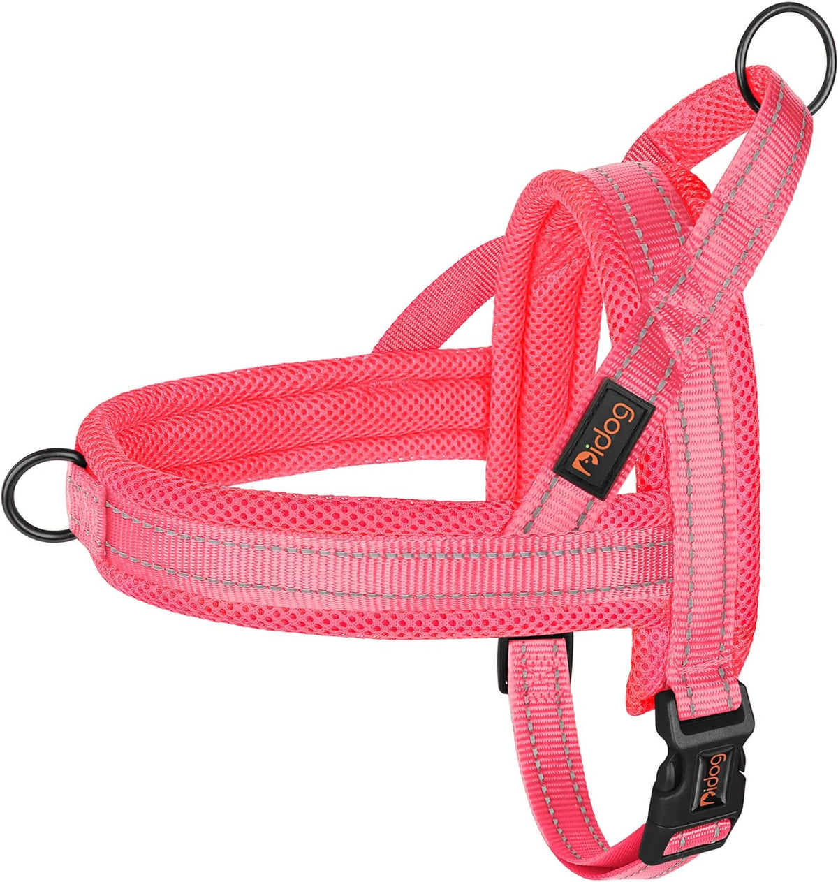 No Pull Dog Harness for Medium Dogs, Breathable Mesh, Hot Pink, M
