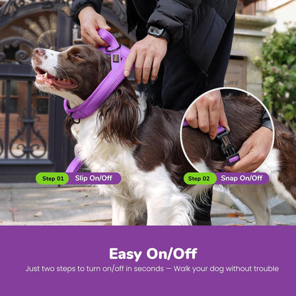 No Pull Dog Harness for Medium Dogs, Breathable Mesh, Hot Pink, M
