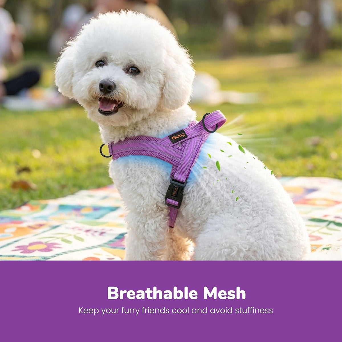 No Pull Dog Harness for Medium Dogs, Breathable Mesh, Hot Pink, M