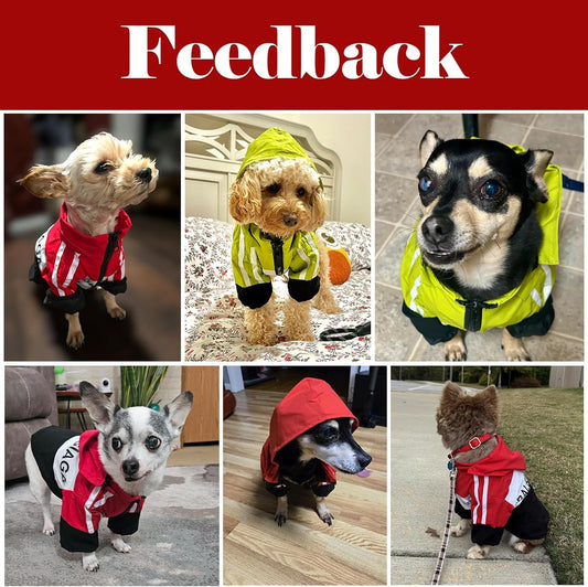 Dog Raincoat, Waterproof Dog Rain Jacket Detachable Hood