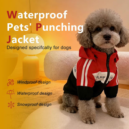 Dog Raincoat, Waterproof Dog Rain Jacket Detachable Hood