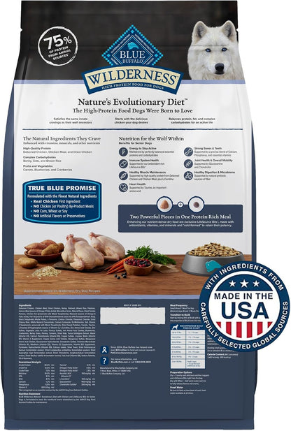 Blue Buffalo Wilderness Chicken & Wholesome Grains Senior Dog Food, 14 lb