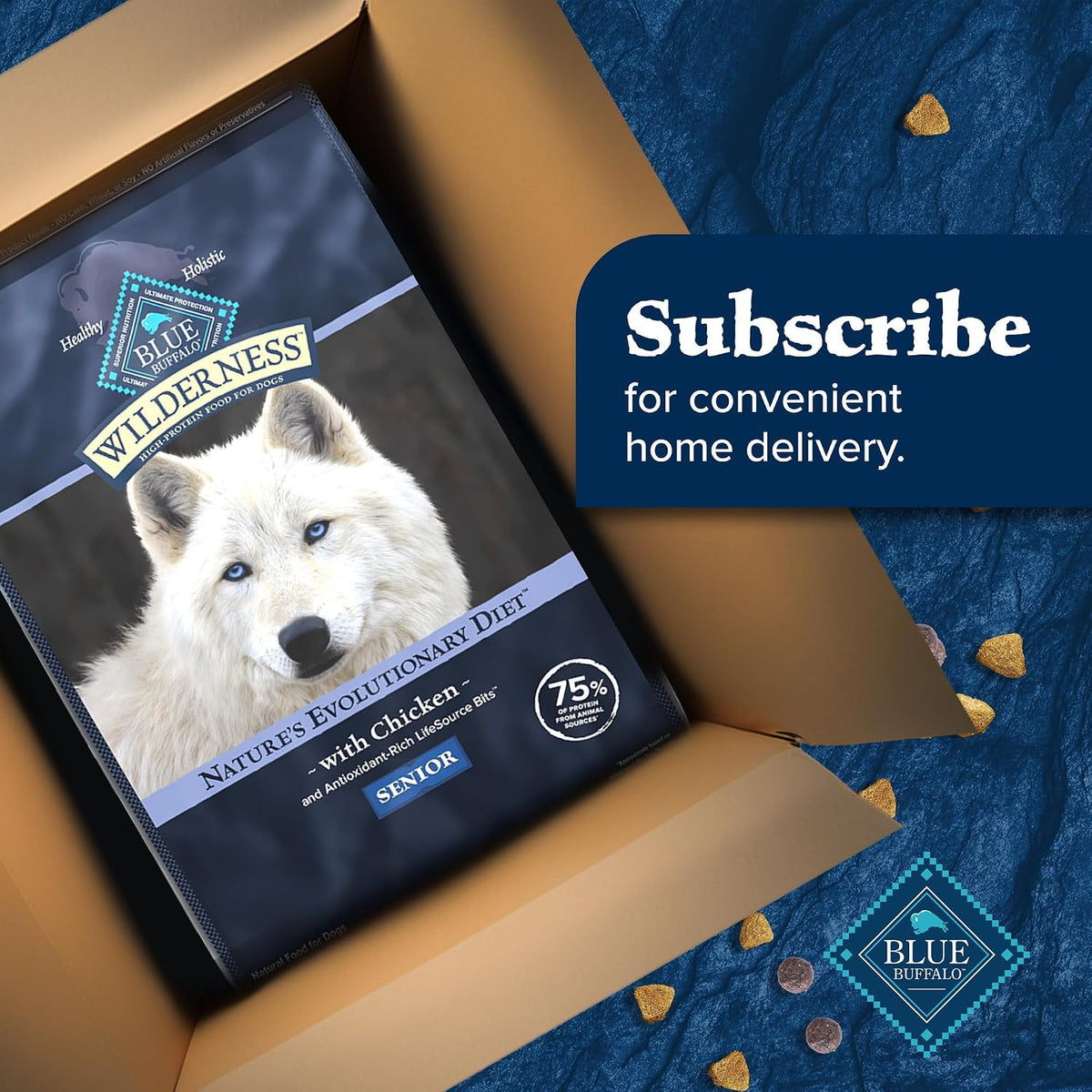 Blue Buffalo Wilderness Chicken & Wholesome Grains Senior Dog Food, 14 lb