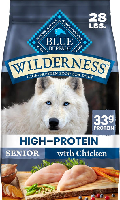 Blue Buffalo Wilderness Chicken & Wholesome Grains Senior Dog Food, 14 lb