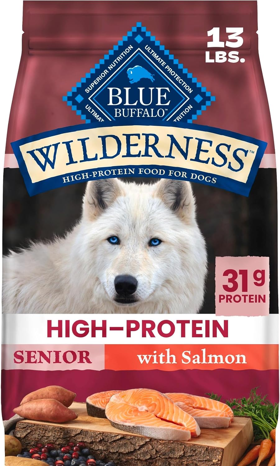 Blue Buffalo Wilderness Chicken & Wholesome Grains Senior Dog Food, 14 lb
