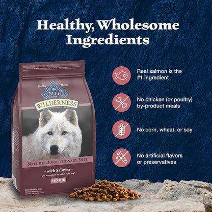 Blue Buffalo Wilderness Chicken & Wholesome Grains Senior Dog Food, 14 lb