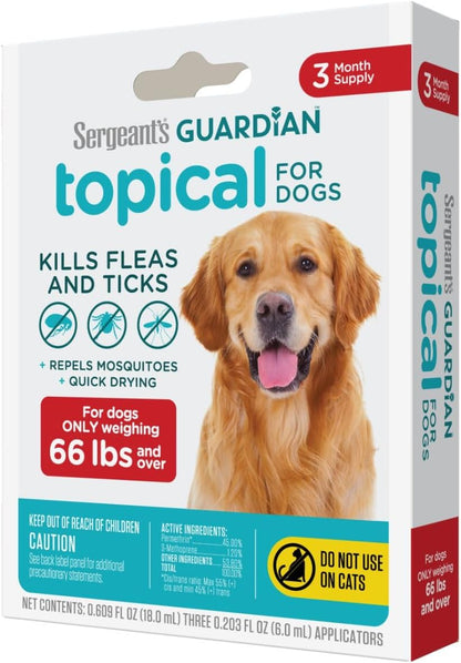 Sergeant's Guardian Flea & Tick Topical Dogs 7-33 lbs, 3-Month