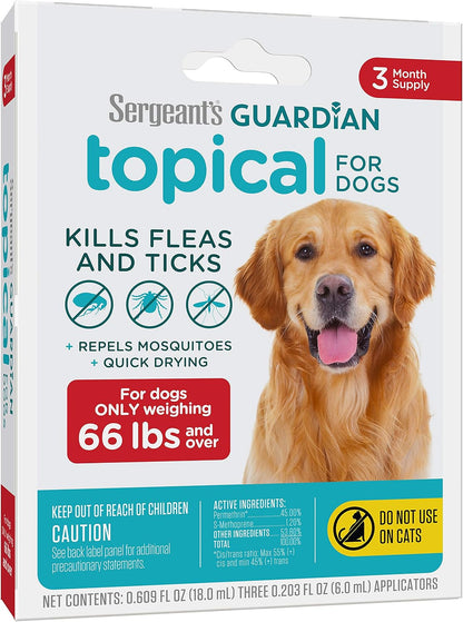 Sergeant's Guardian Flea & Tick Topical Dogs 7-33 lbs, 3-Month