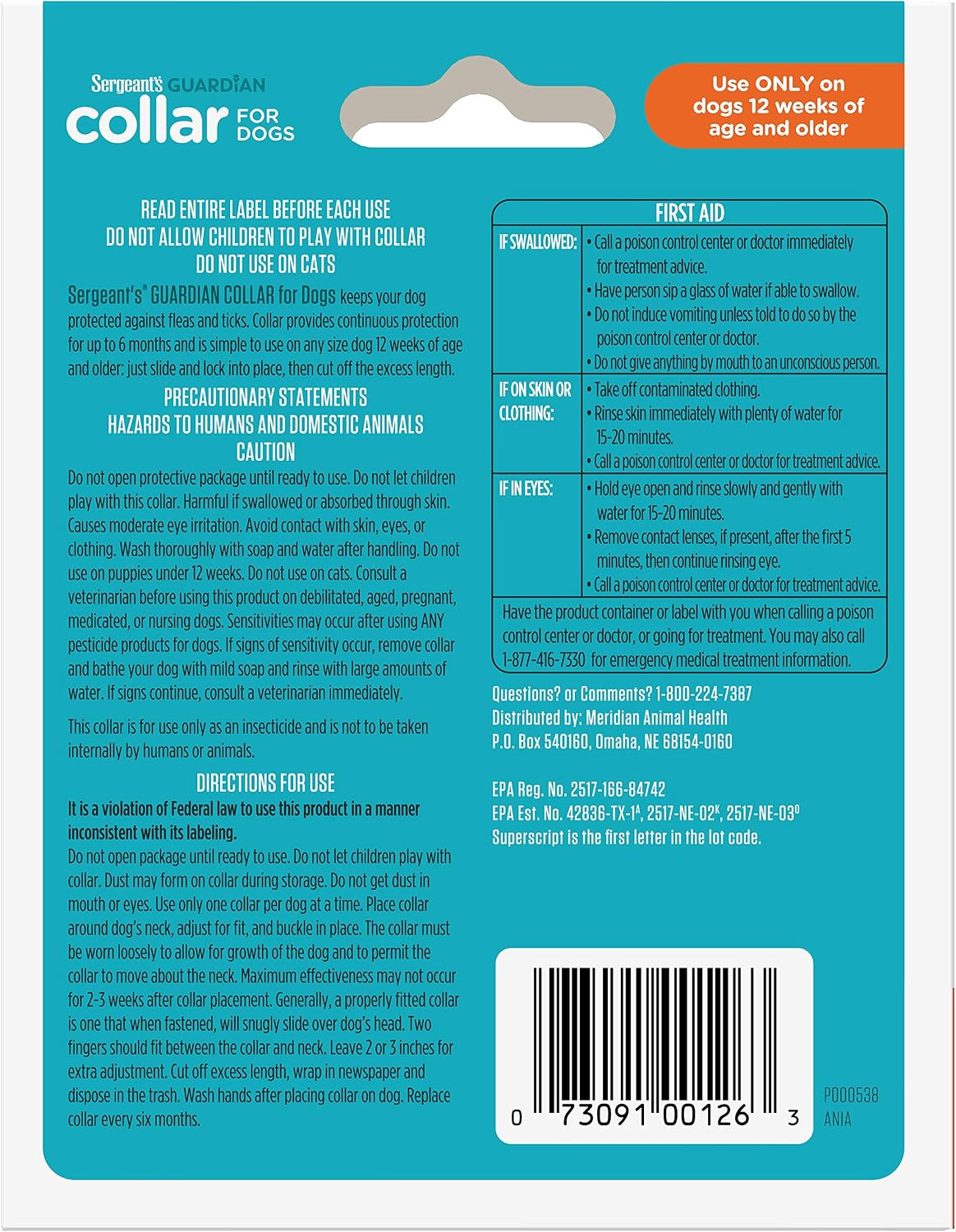 Sergeant's Guardian Flea & Tick Topical Dogs 7-33 lbs, 3-Month
