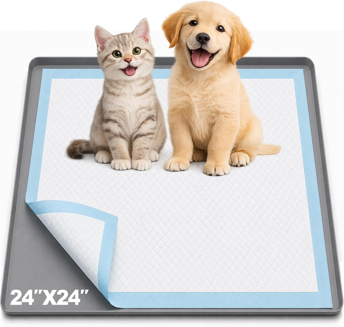 Dog Pee Pad Holder, Portable Leak-Proof Silicone Tray for Indoor Training
