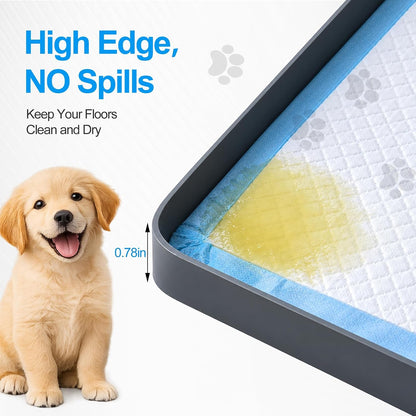 Dog Pee Pad Holder, Portable Leak-Proof Silicone Tray for Indoor Training