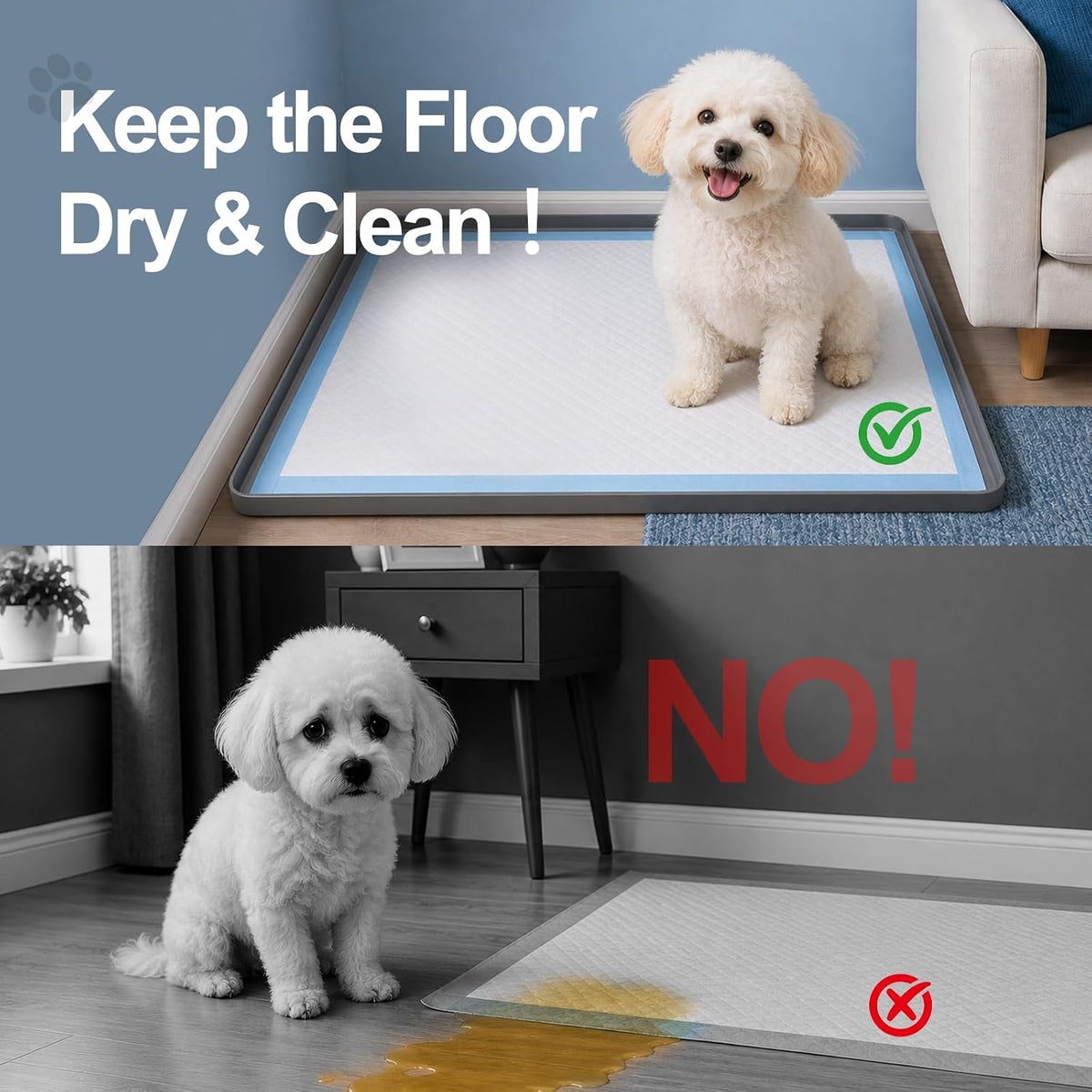 Dog Pee Pad Holder, Portable Leak-Proof Silicone Tray for Indoor Training