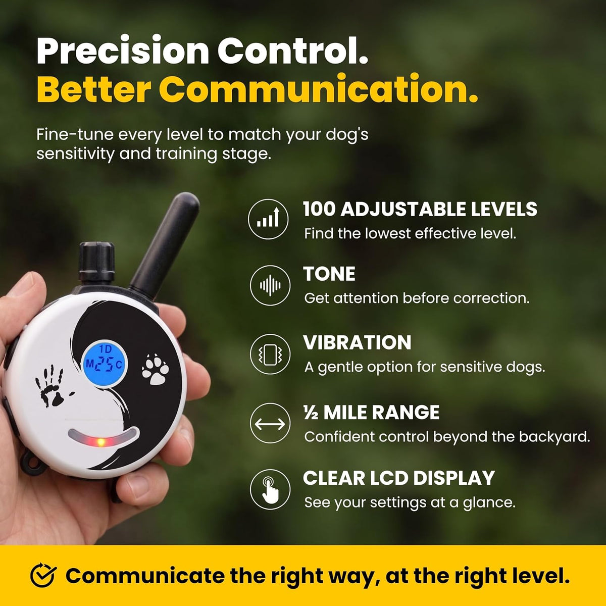 Educator ET-300 Mini E Collar for Dog Training with Remote - 1/2 Mile Range, Waterproof, 100 Blunt Stimulation Levels, Tone or Vibration Mode, Night Light Tracking for Small, Medium & Large Dogs