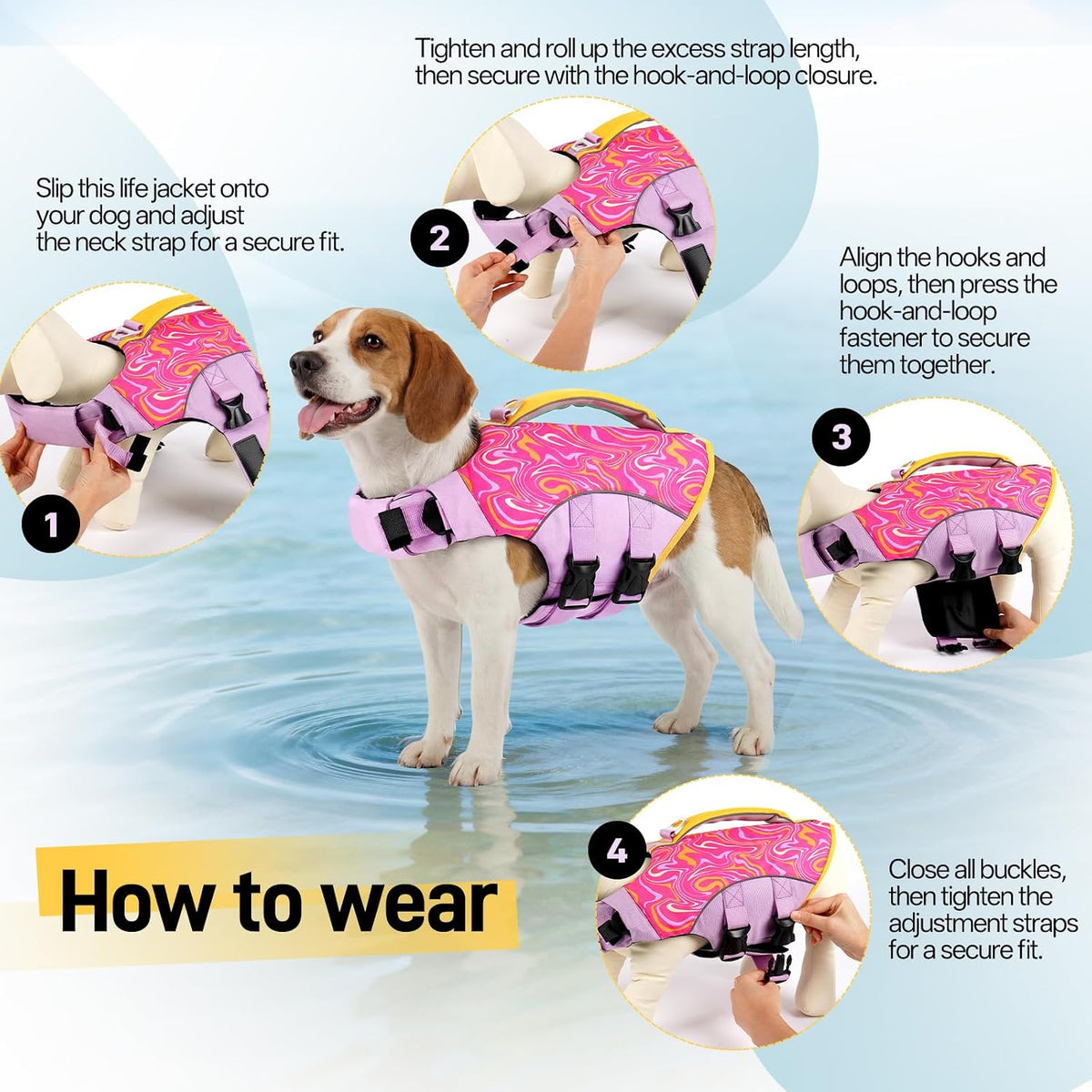 Dog Life Jacket, Dog Life Vest for Swimming & Boating with High Buoyancy & Rescue Handle for Small Medium Large Dogs, Adjustable Reflective Swimming Safety Vest, Green S