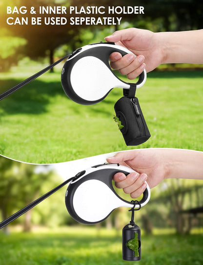 2-in-1 Dog Poop Bag Holder【Easy Pull-Out Version】(Black)