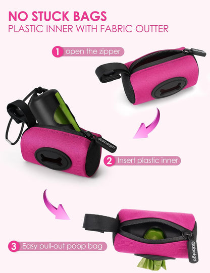 2-in-1 Dog Poop Bag Holder【Easy Pull-Out Version】(Black)