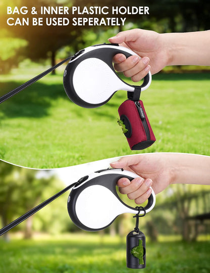 2-in-1 Dog Poop Bag Holder【Easy Pull-Out Version】(Black)