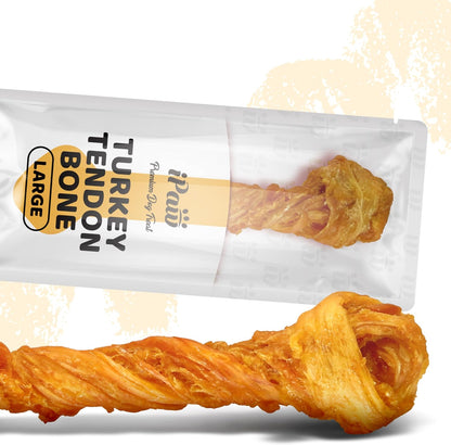iPaw Turkey Tendon for Dogs, All Natural Human Grade Puppy Chew, Strips