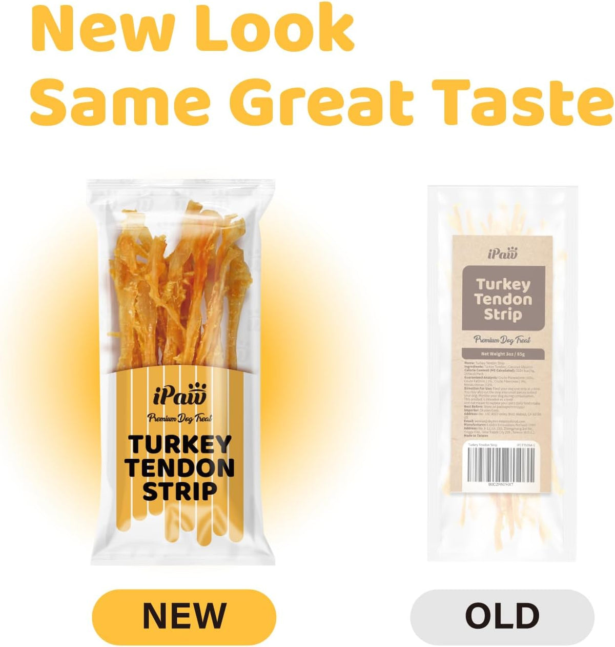 iPaw Turkey Tendon for Dogs, All Natural Human Grade Puppy Chew, Strips