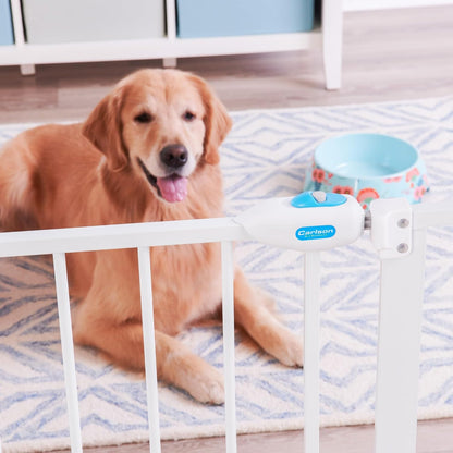 Carlson 29.5–36.5” Extra Wide Dog Gate with Small Pet Door, Walk-Through Pressure Mounted Metal Indoor Pet Safety Gate, Black, Tested and Trusted by Pet Parents, American Designed, American Owned