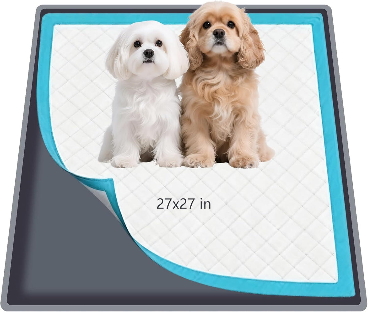Silicone Dog Pee Pad Holder for 27 x 27 in Pads, Leak-Proof Tray