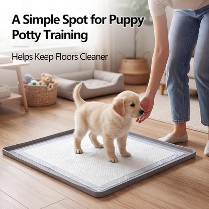 Silicone Dog Pee Pad Holder for 27 x 27 in Pads, Leak-Proof Tray