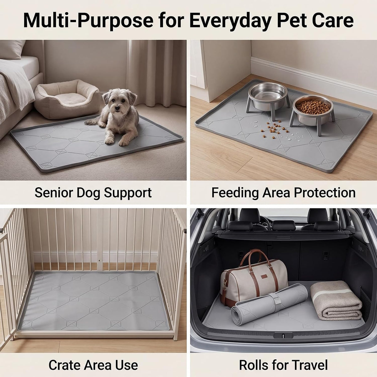 Silicone Dog Pee Pad Holder for 27 x 27 in Pads, Leak-Proof Tray